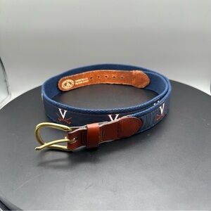 University Of Virginia Cavaliers Woven Leather Tab Belt Men 36
